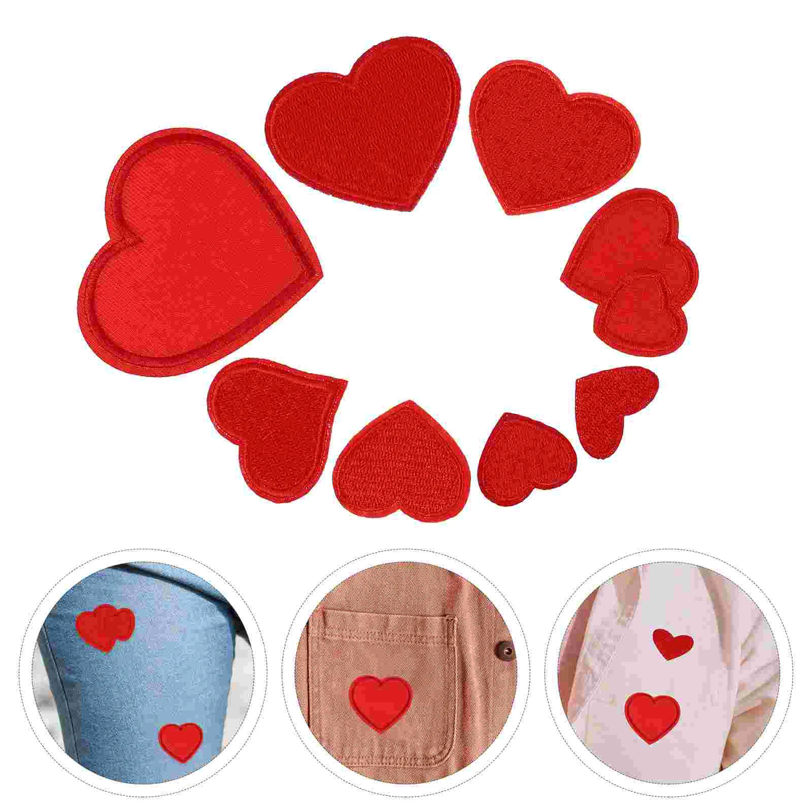 

Patches Heart Iron Patch Applique Embroidered Sew Clothes Red Shaped Clothing Diy Appliques Repair Sewing Decoration Love