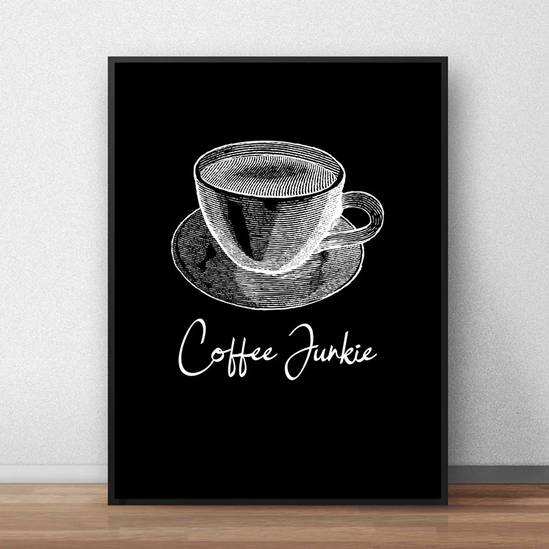 Плакаты в современном минималистском стиле с изображением кофейных зерен и