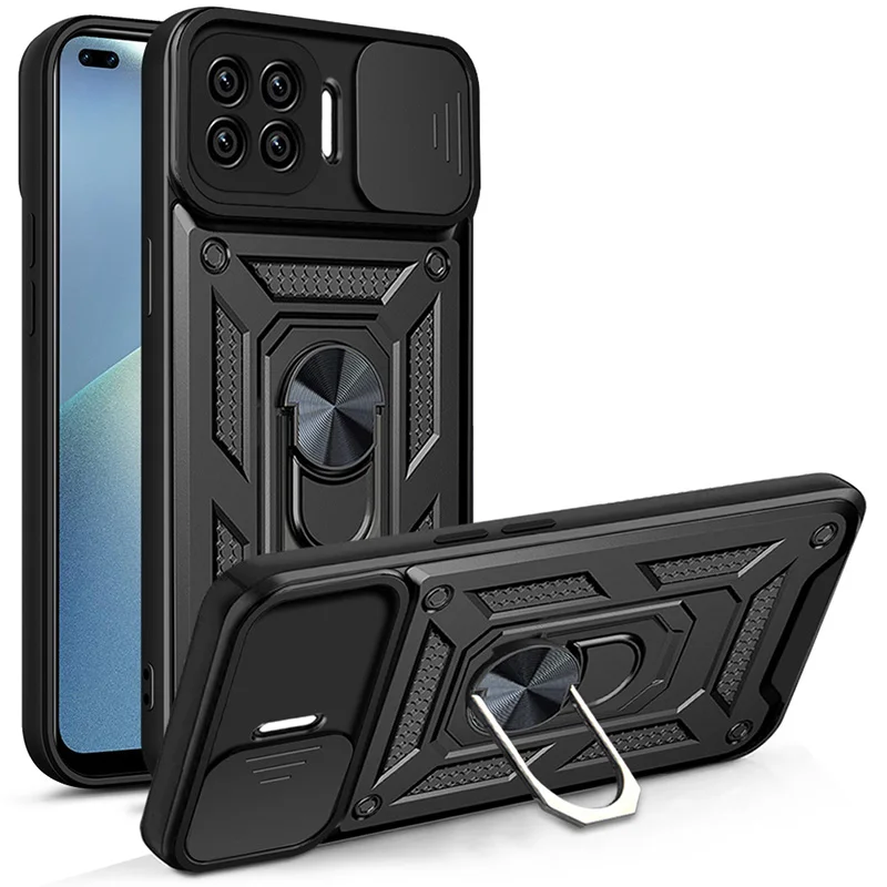 

For OPPO Reno 4 Lite Case Rugged Armor Magnetic Car Ring Phone Cases For OPPO Reno 4Lite Oppo Reno4Lite Stand Holder Back Cover