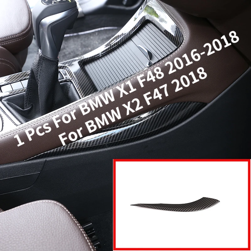 

1 шт. для BMW X1 F48 2016-2018 для BMW X2 F47 2018 углеродное волокно ABS центральная консоль Декоративная полоса отделка автомобильный аксессуар