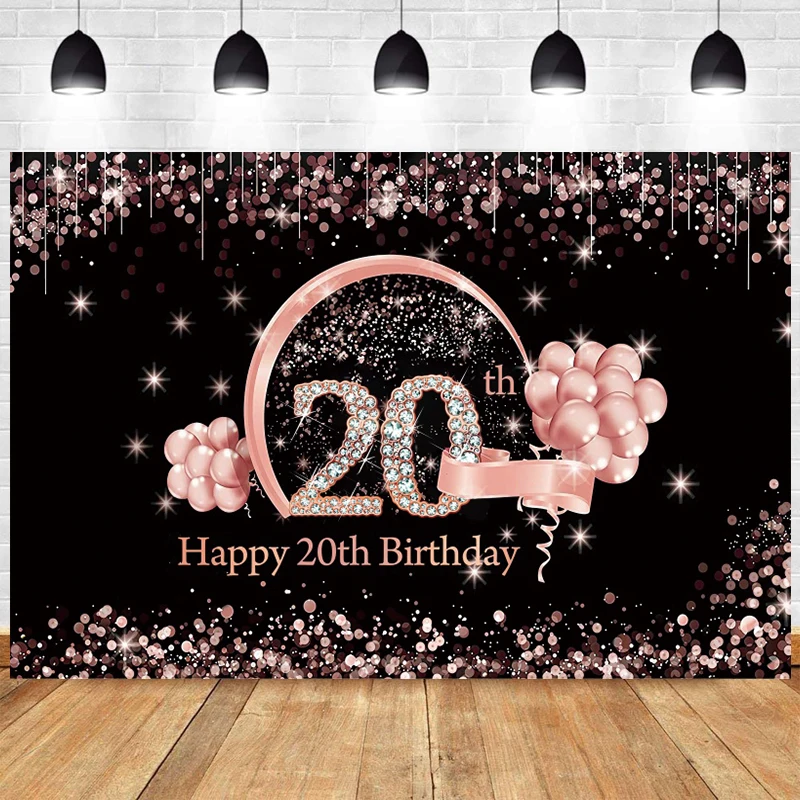 

Фон для фотографий «розовое золото» с надписью «Happy Birthday»