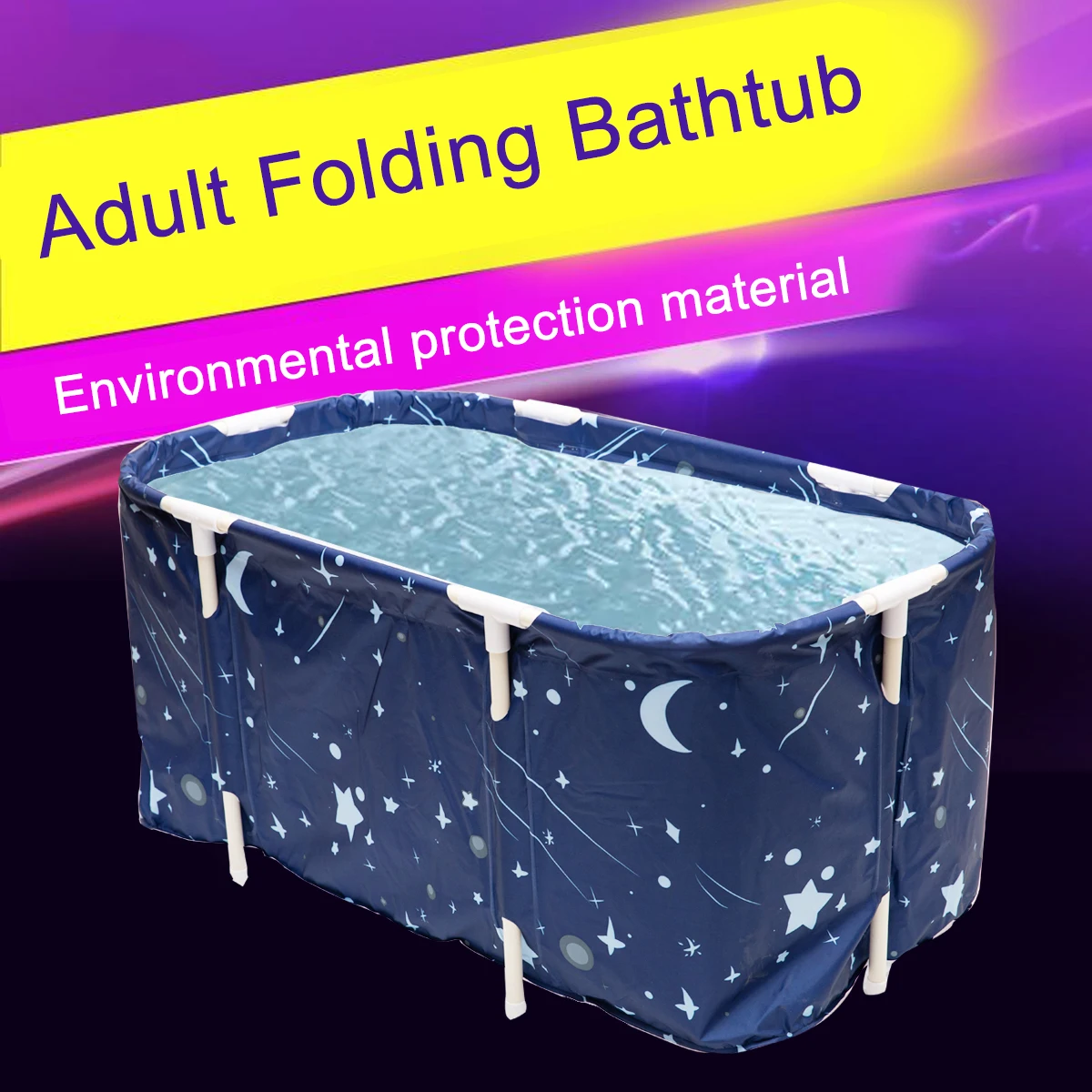 

48 Inch Portable Folding Bathtub Adult Children Swimming Pool Large Plastic Bathtub Bath Bucket Insulation Bathing Bath Tub Blue