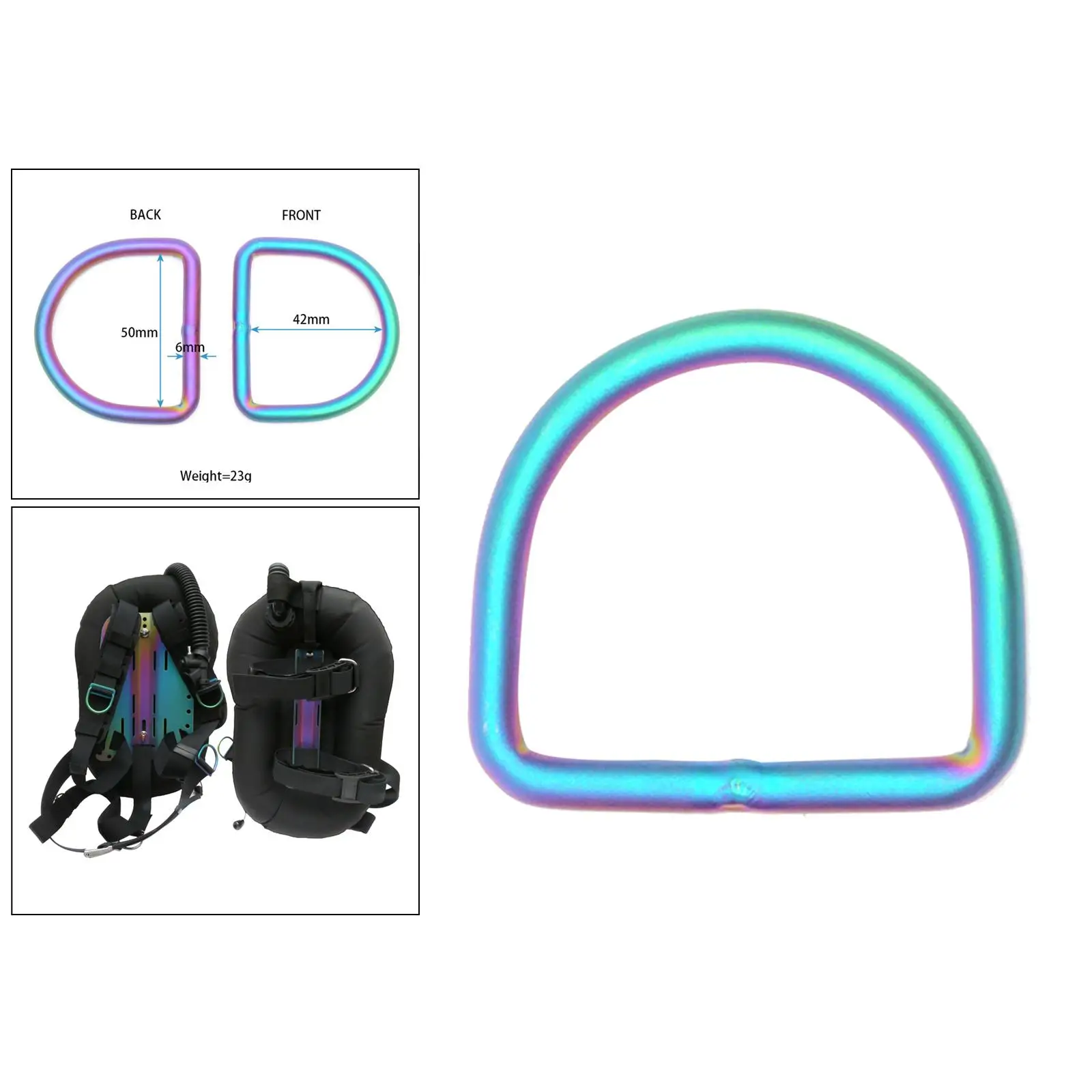 

Scuba Diving Harness 5cm Weight Slider with D Snorkeling