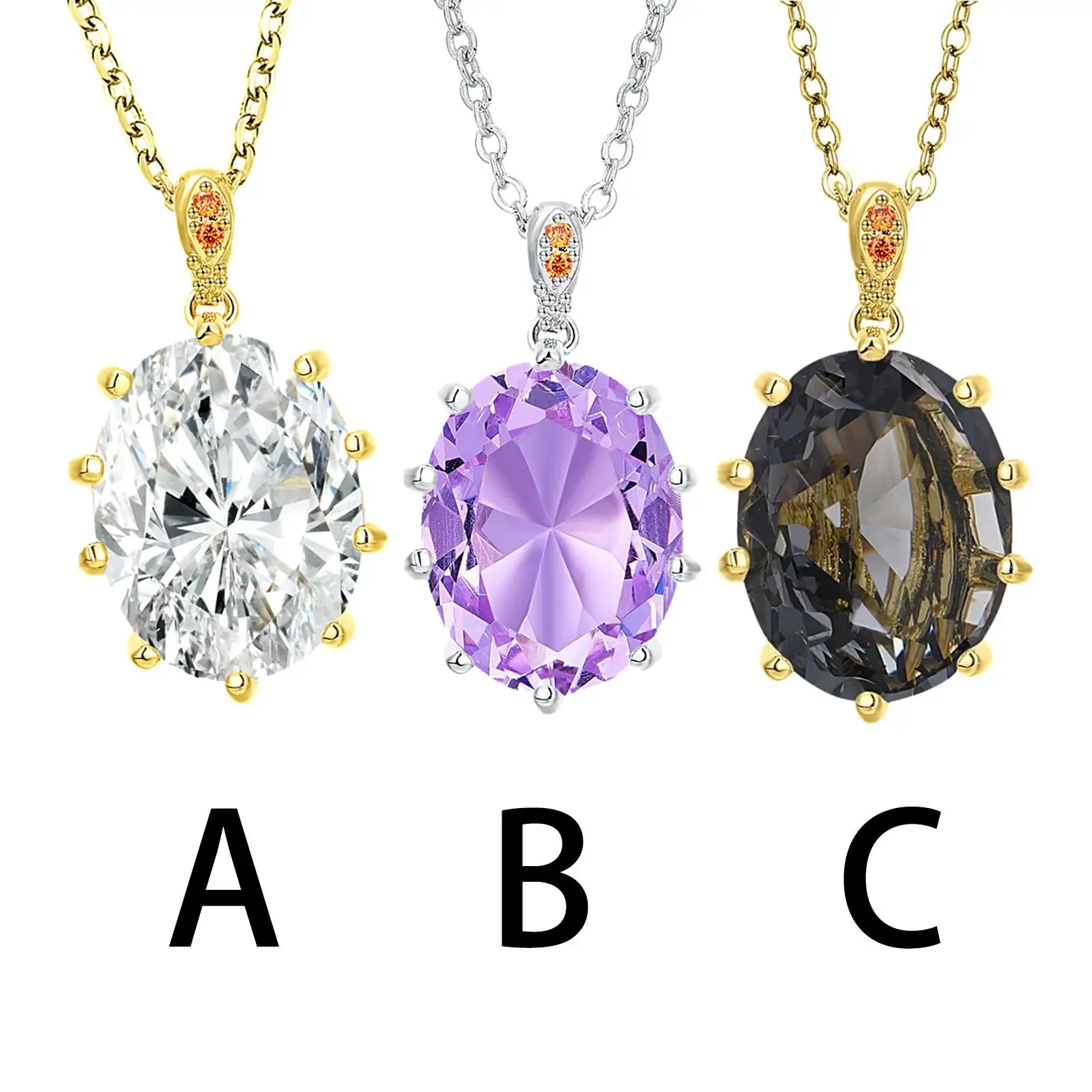 

Modern Pendant Necklace Big Zircon Water Drop Shape for Girlfriend Bride