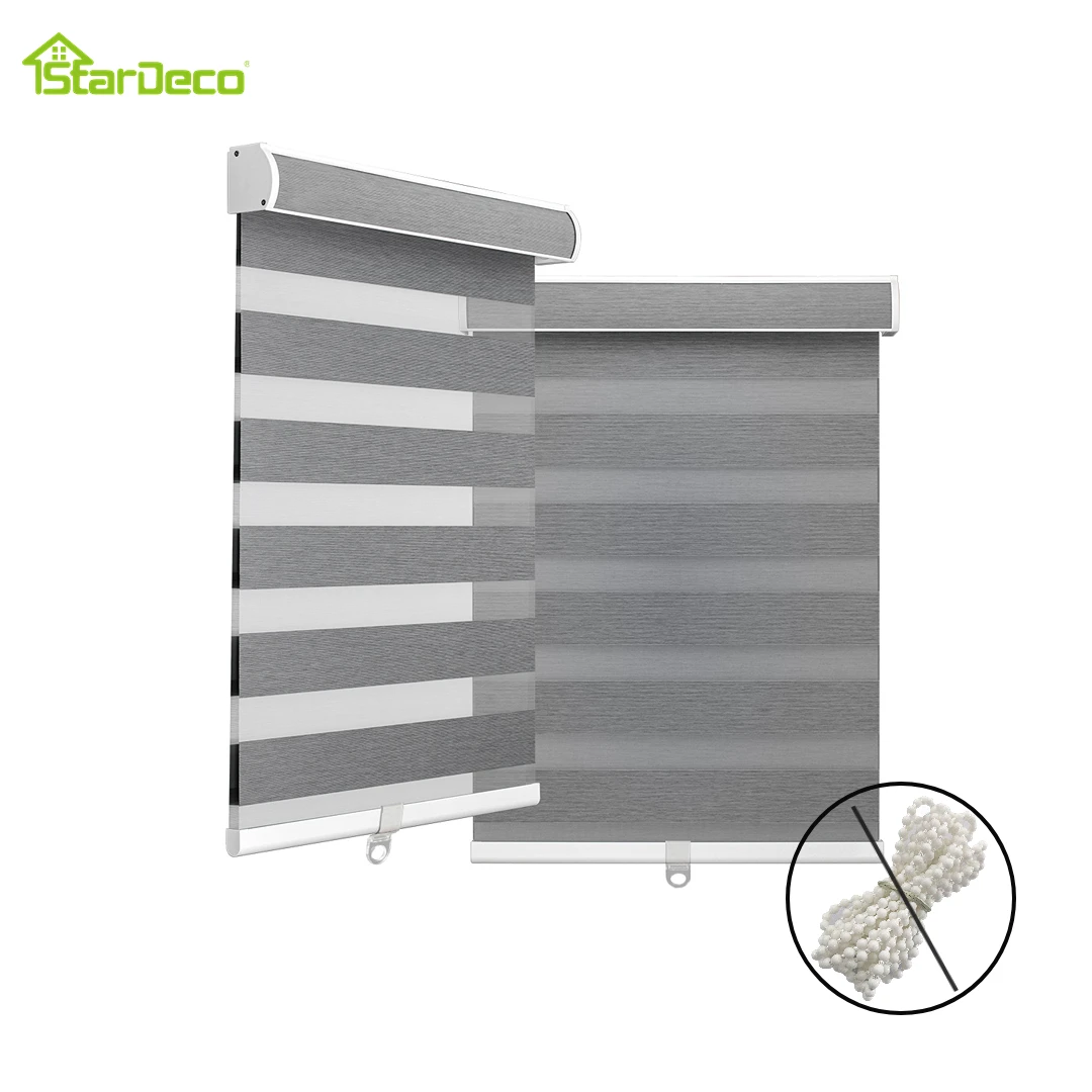 

Cordless Zebra Blinds for Windows Full Shade Fabric Manual Cord-free Roller Blinds High Security Blackout Blinds for Bedroom Bat
