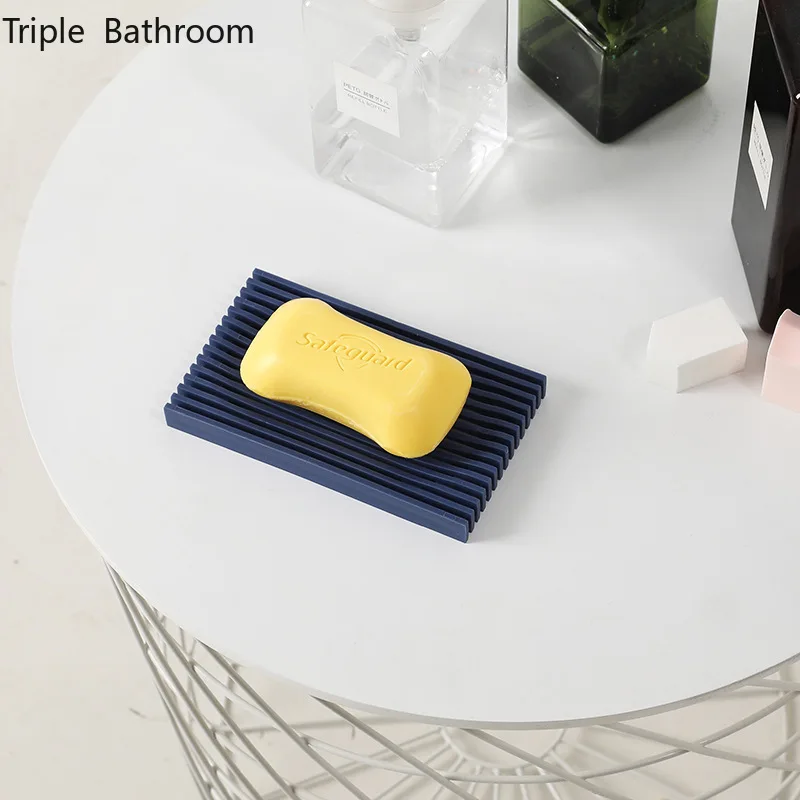 Bathroom Rubber Soap Dish Non-slip with Draining Restroom Organizer Packaging Boxes Holders Home Kitchen Accessories |