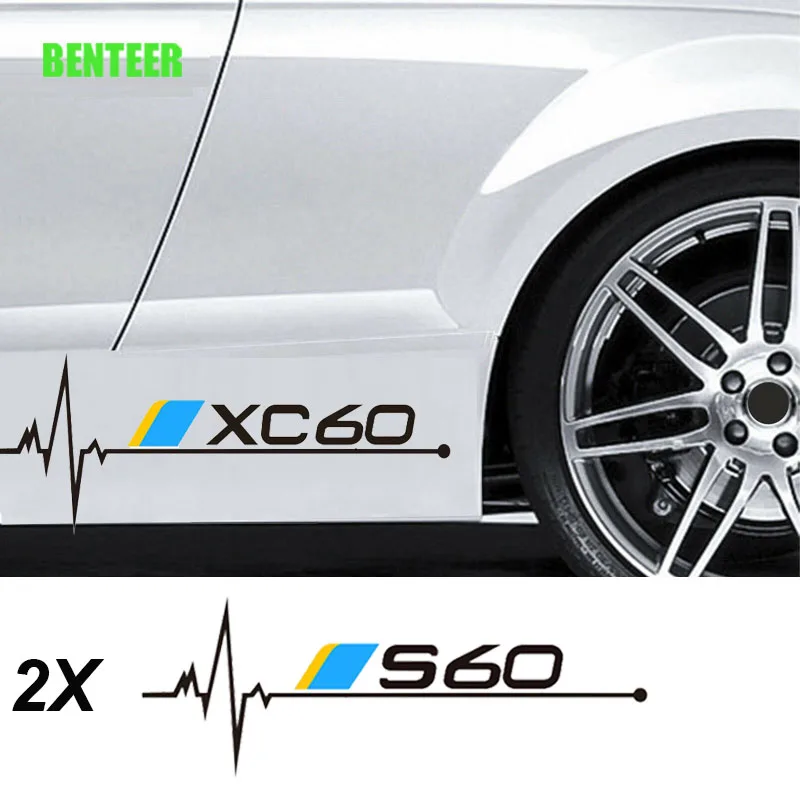Наклейки для кузова автомобиля Volvo S60 S7 S80 S40 XC90 V40 V50 V60 V70 S90 V90 XC60 XC40 XC70 AWD T6 C30 C70 2 шт. -
