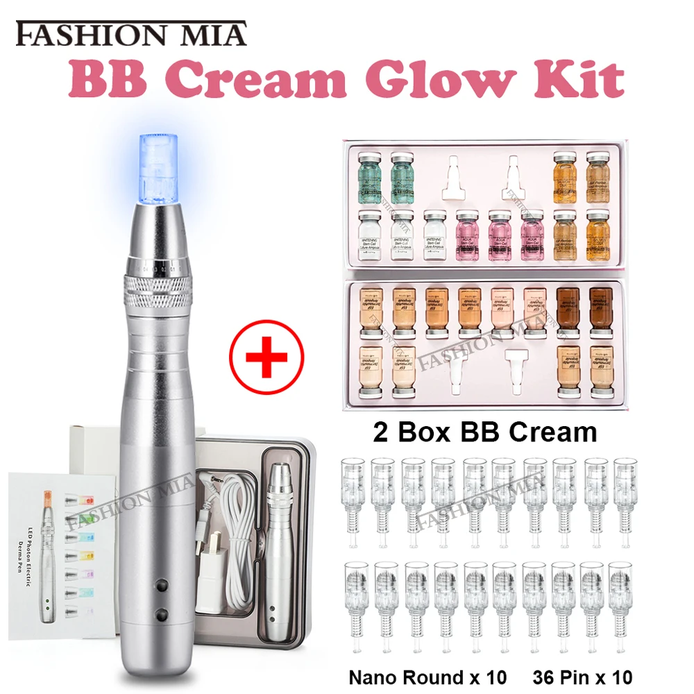 

Пусковой набор для домашнего использования BB-крем, светящийся микроиглы, корейский BB-крем, основа для макияжа, Dr-авторучка, лечение, отбелив...