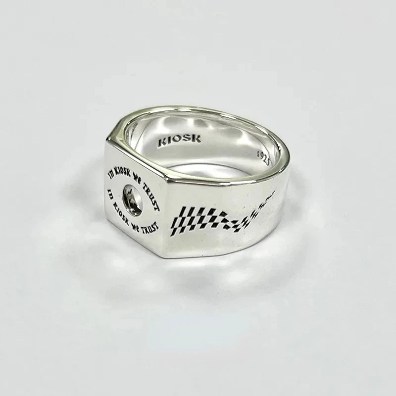 

Vintage Fashion Personality Simple Silver Color Ring Pattern Open Ring Hip Hop Punk Ring Banquet Jewelry Accessories Gift