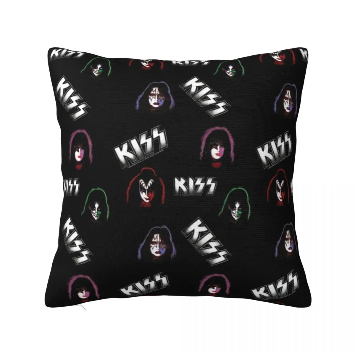 

Kiss Band Faces Pillow Case Kiss Music Polyester Bed Pillowcase Zipper Spring Luxury Cover