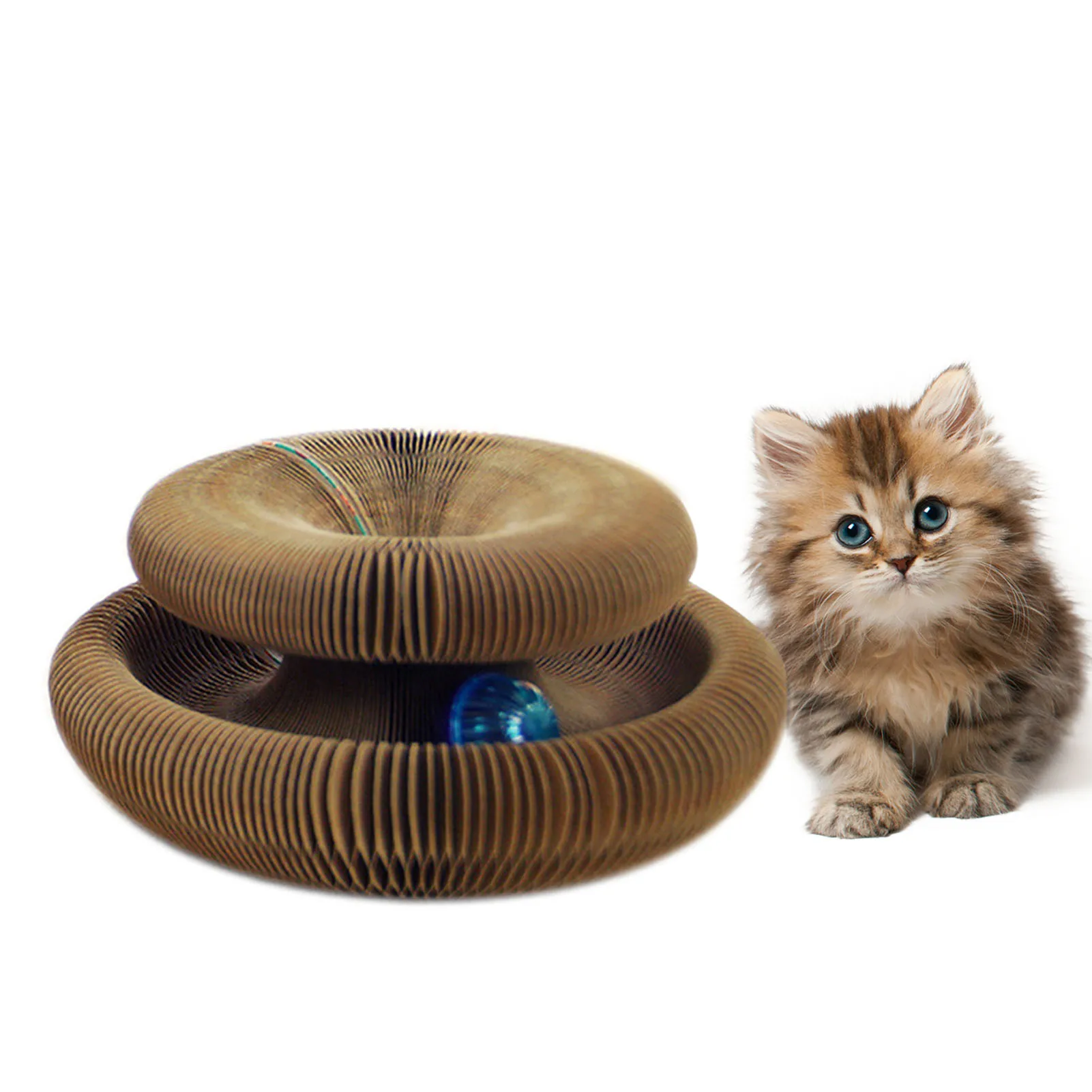 

Безопасная гофрированная бумага для кошачьих царапин, прочная Полировочная Накладка для кошек, игрушка для кошек