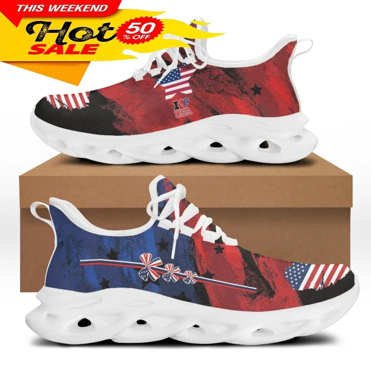 7.4 American Flag Statue of Liberty Print Flat Shoes for Women Cool Sneaker Female Spring Summer Woman Footwear