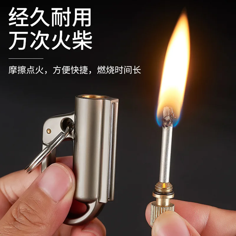 

Kerosene Lighters Waterproof Matches Key Rings Outdoor Survival Ignition Tools Men's Birthday Gifts Cigarette Lighters