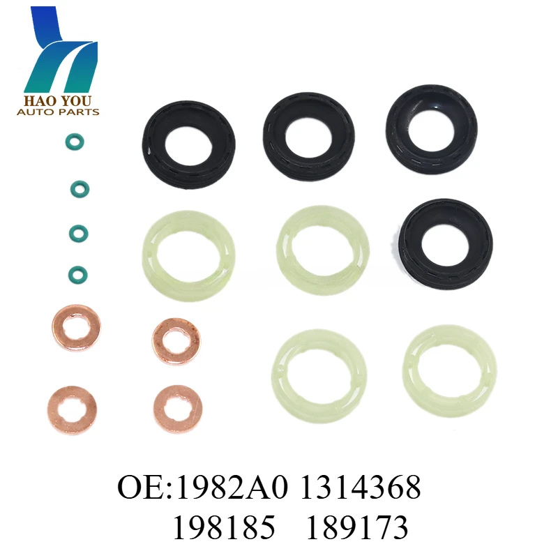 

1982A0 1314368 Комплект уплотнительных колец шайбы топливной форсунки для 1,6 HDI Peugeot Citroen Mini 1609848280 1609848080 198185 189173 198299