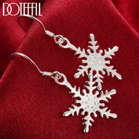 doteffil 925 sterling silver snowflake drop earring for woman lady wedding engagement party fashion jewelry