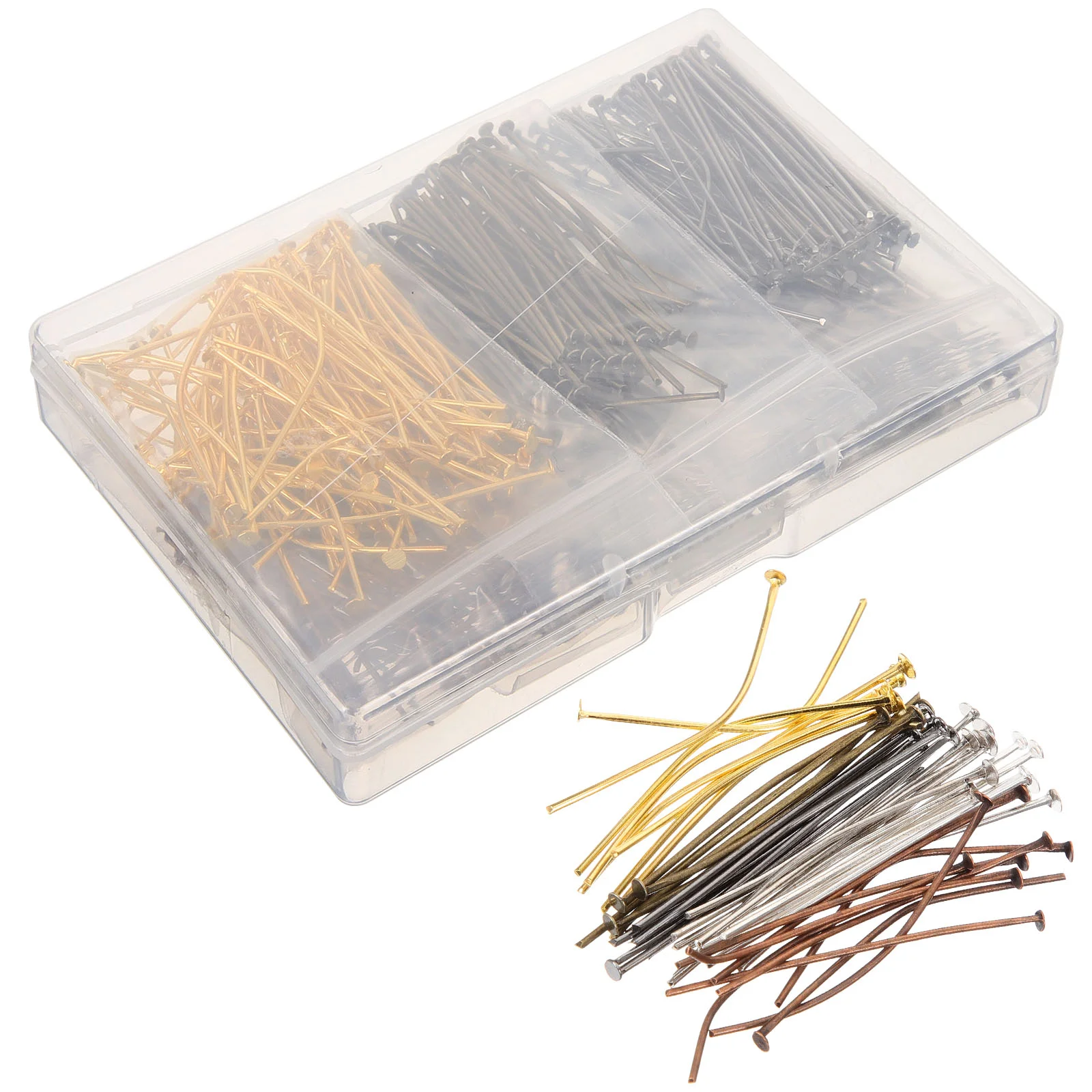 

600Pcs Flat Head Pin Metal End Head Pin Jewelry Beading Dangle Earring Making Head Pin