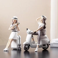 modern home decor beautiful girl statue ornaments miniatures figurines for interior desk accessories girl bedroom decoration