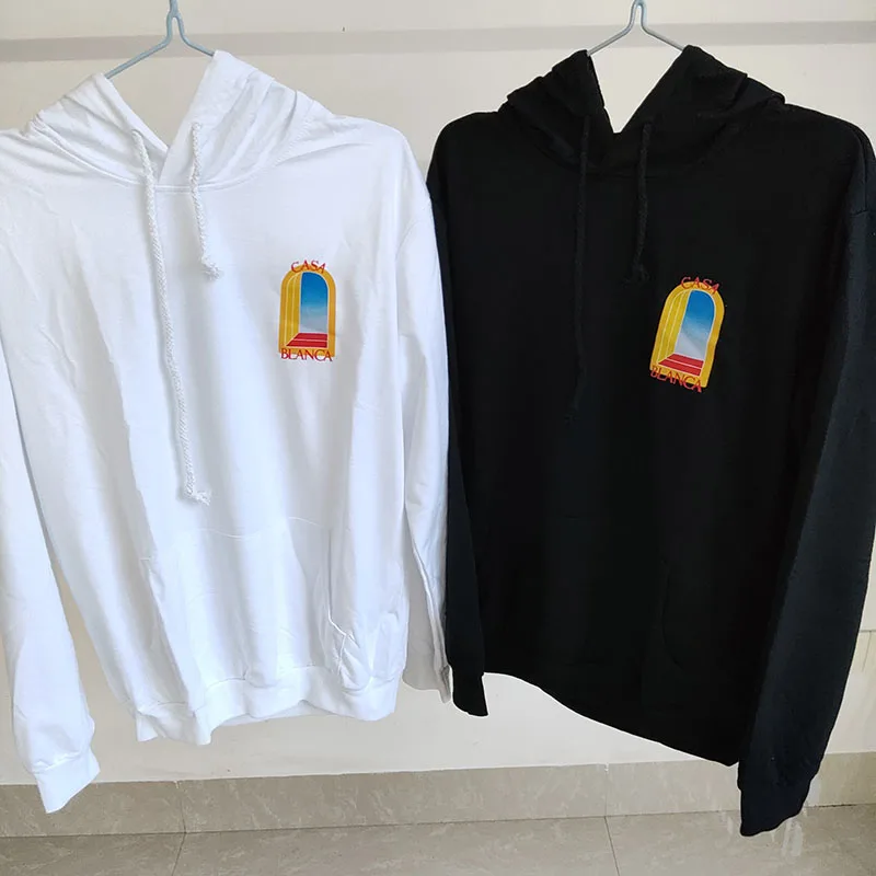 

Spring Autumn Casablanca Hooded Hoodie Door Graphic Hoodies Real Photo High Quality Men Clothing One Day Ship Out