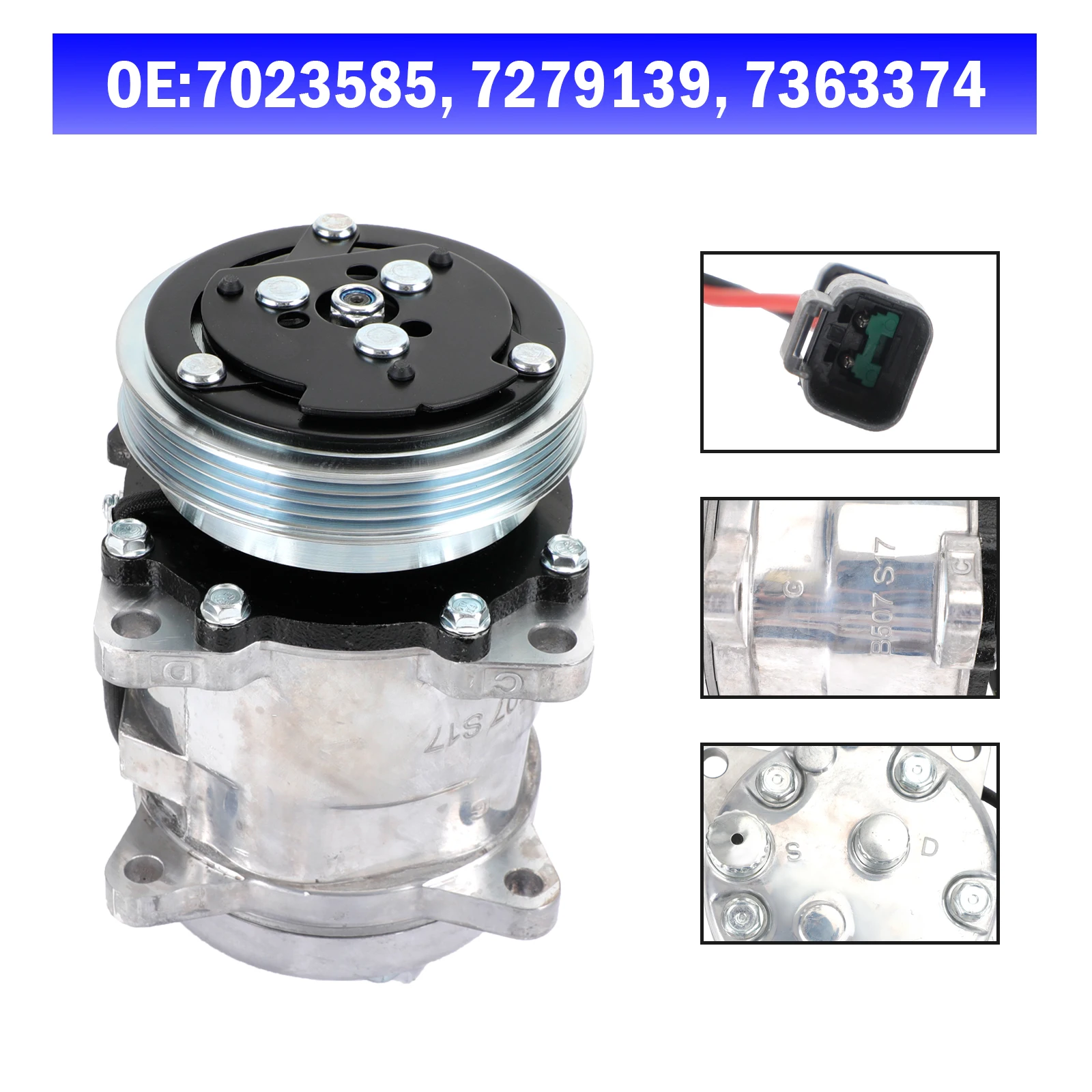 

Компрессор кондиционера Areyourshop 7279139 для бортового погрузчика Bobcat T550 T590 T595 T630, автомобильные аксессуары, запчасти