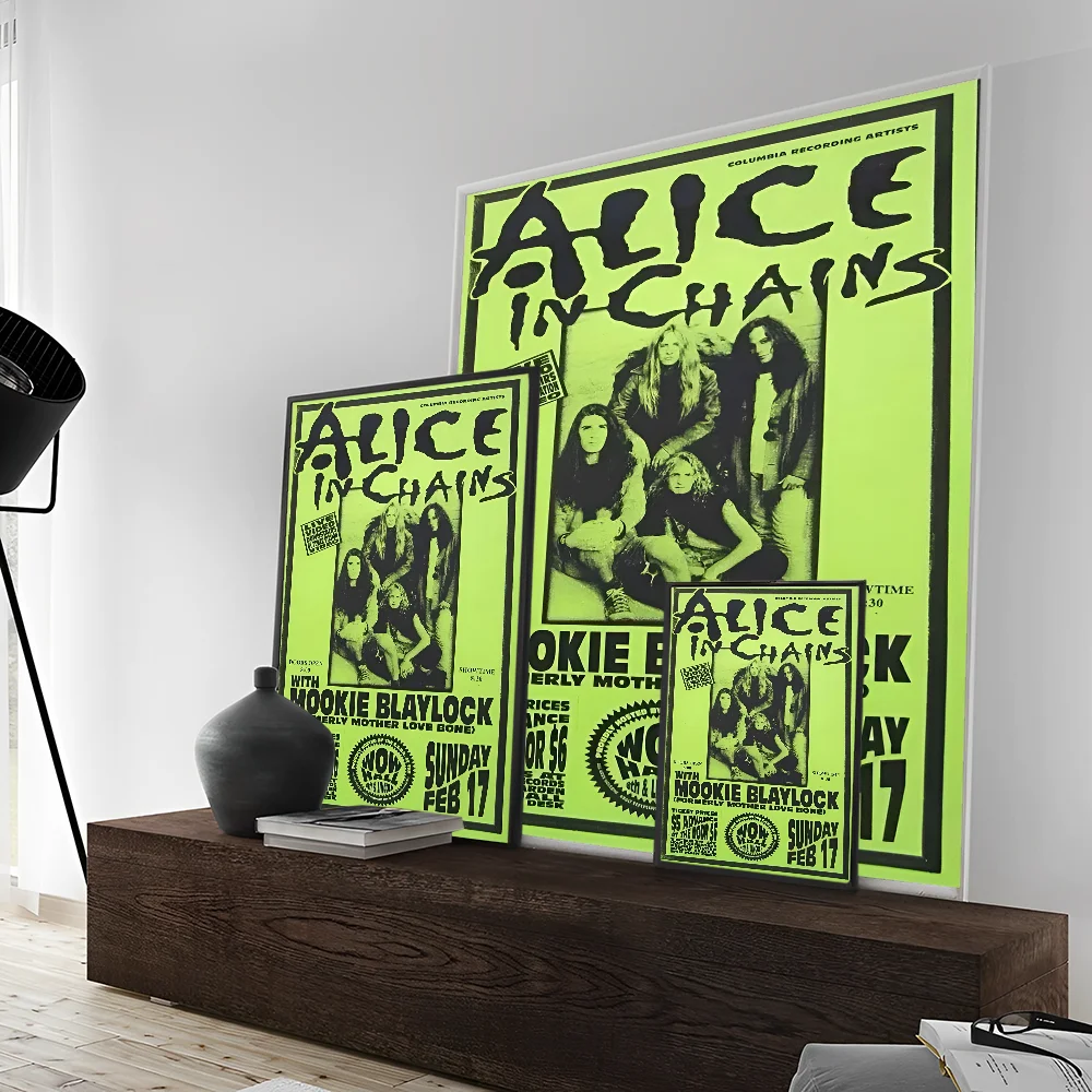 A-alice I-in C-chains Ретро Стиль Плакат Наклейки Hd Качество Клей Настенное Искусство Для