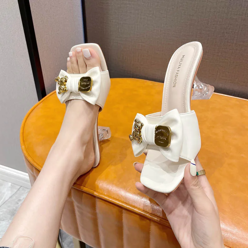

Transparent High Heels and Sandals for Women Summer 2022 New English Wine Glasses and Cool Slippers for Women
