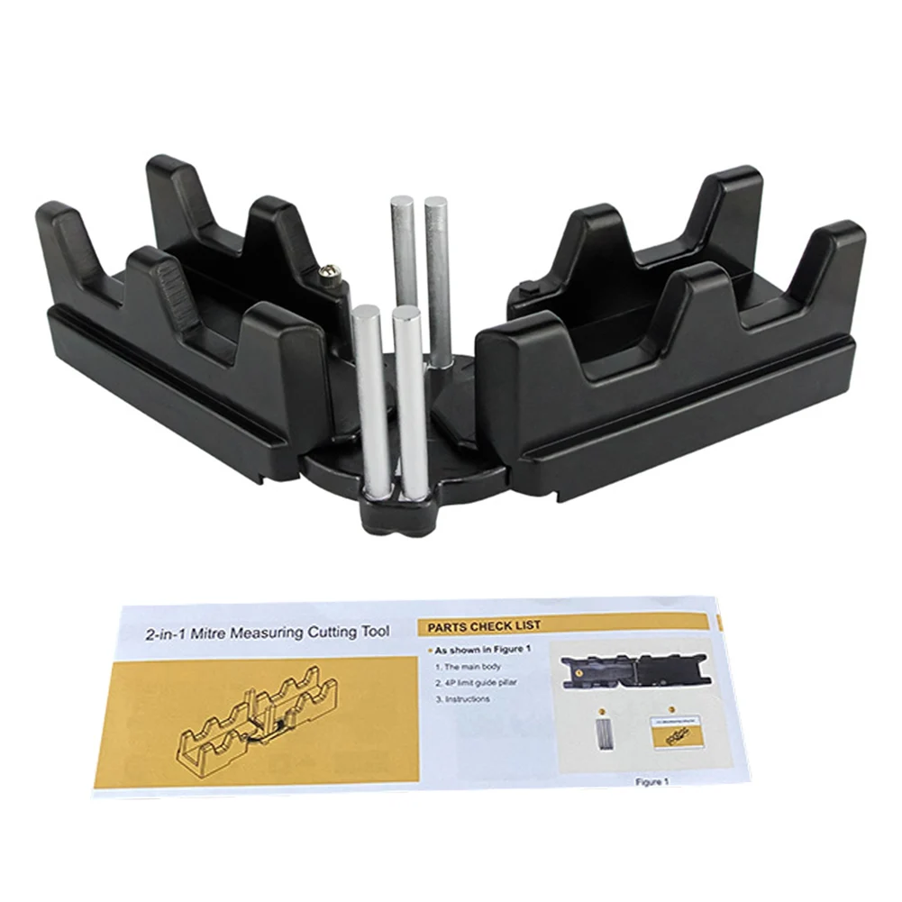 

2 In 1 Angles 85-180 Degree Black Sawing Precise Carpentry Durable Mitre Measuring Cutting Tool Pipeline Installation Practical