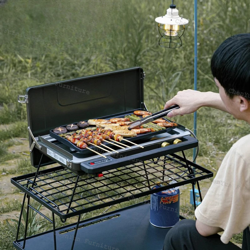 Домашняя уличная горелка для пикника барбекю кебаб угольная портативная полка