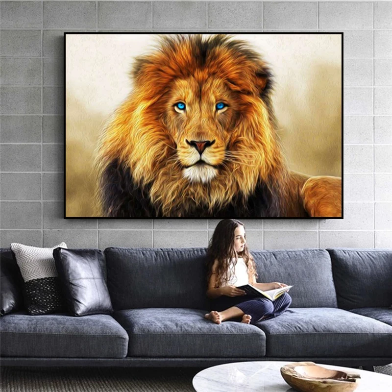 

Картина на холсте с изображением дикого льва, настенные художественные Плакаты для гостиной, спальни, домашний декор