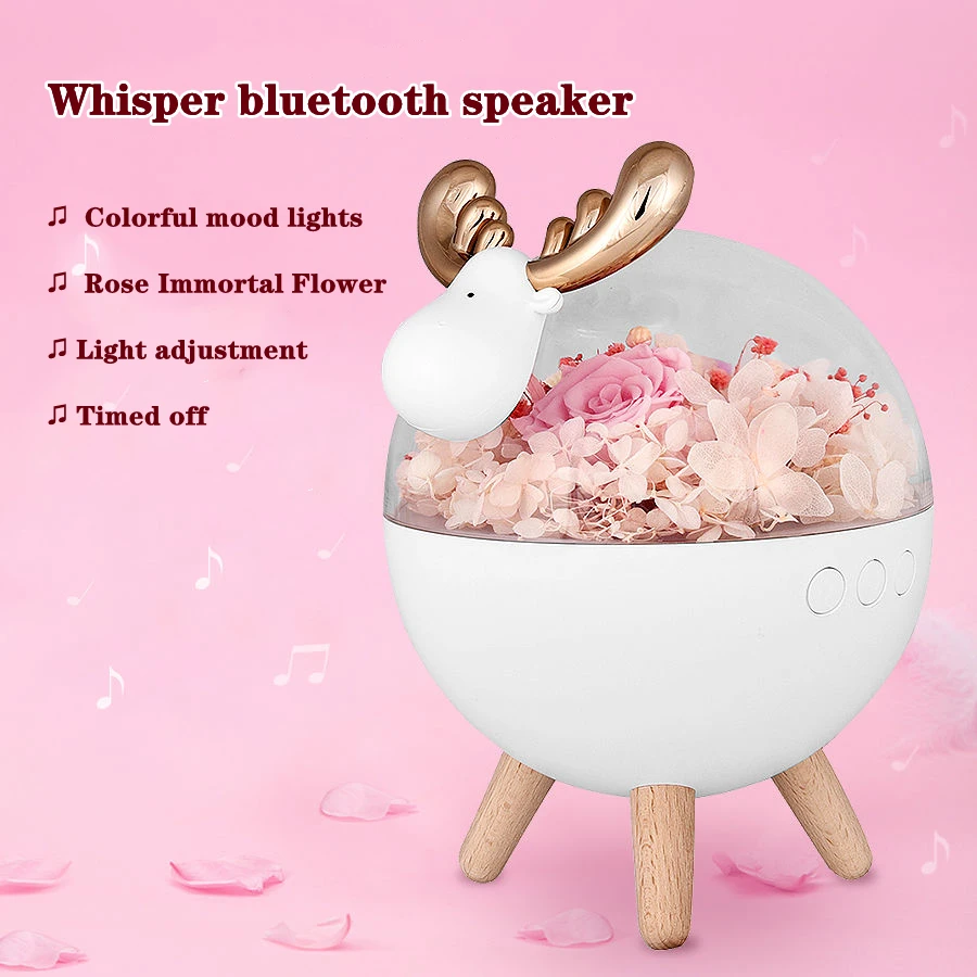 

New wireless audio USB charging bluetooth speaker LED desk lamp with sleep atmosphere light colorful fairy flower creative gift