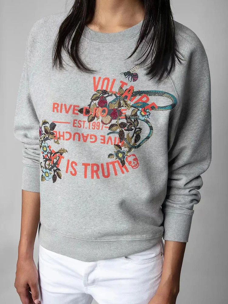 

Женский флисовый свитшот с длинным рукавом и круглым вырезом