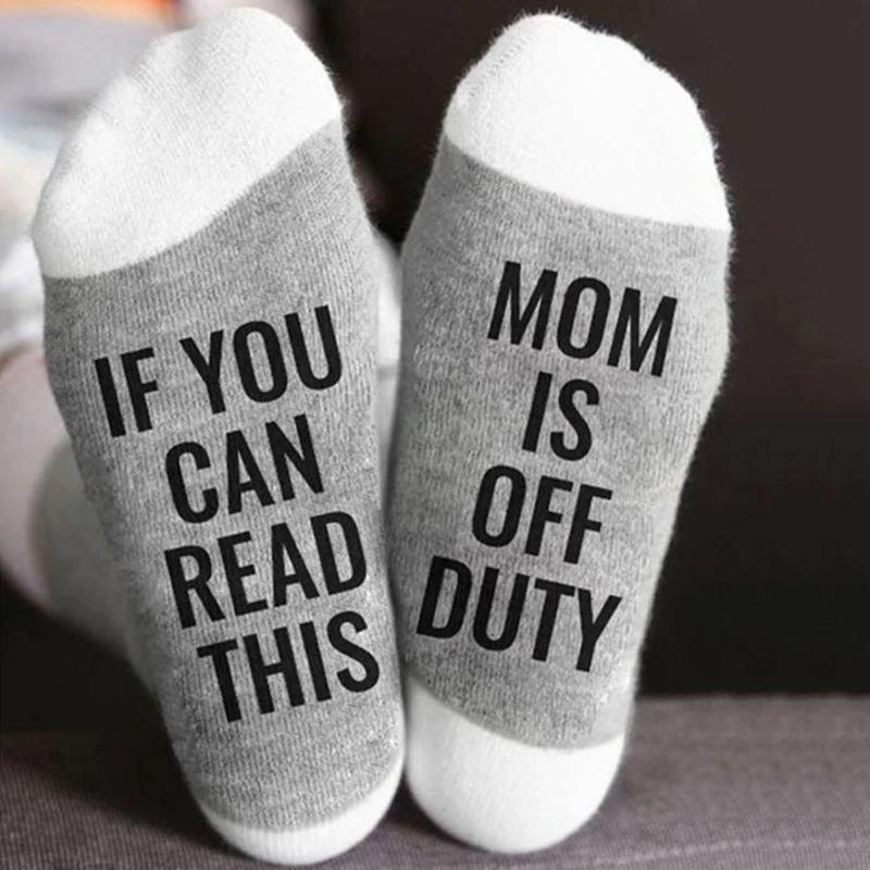 Women Novelty Funny Sayings Cotton Crew Socks If You Can Read This Mom Is  Letters Print Mid Tube Hosiery Stockings 37JB