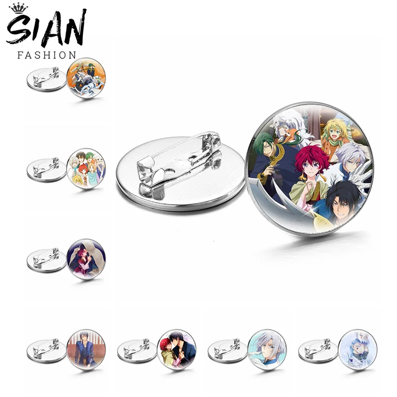 

Akatsuki no Yona Cosplay Anime Badges Brooches Cartoon Figures Brooch Lapel Pins Glass Dome Handmade Otaku Jewelry Wholesale