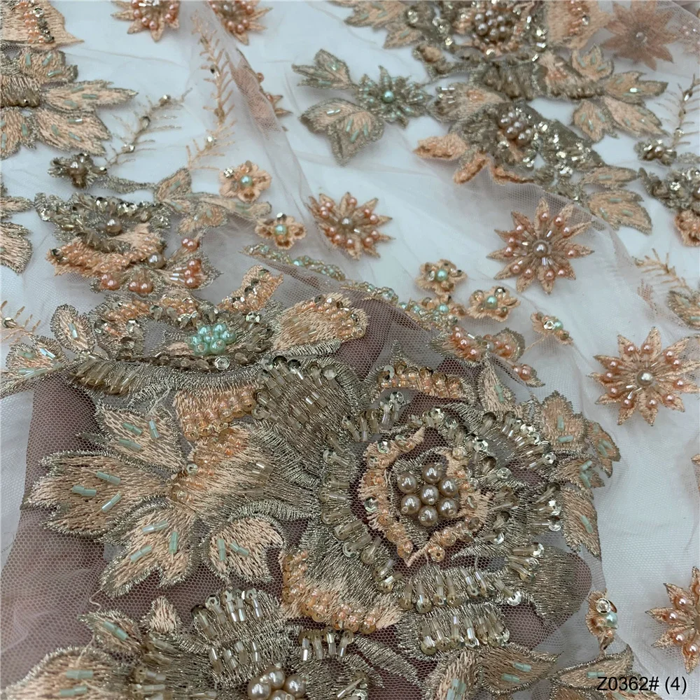 

Embroidery For Women Party Dress Tulle Damask With Crystal Lace Fabric For Sewing French Lace Fabric 2022 High Quality 5 Yards