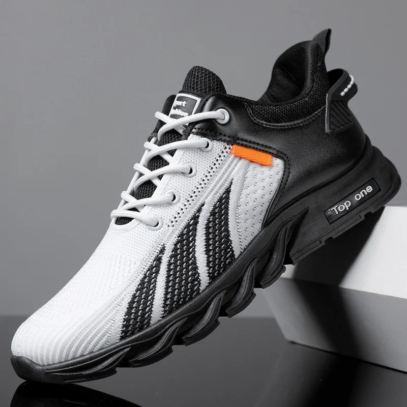 

Men's Thick Sole Breathable Sneakers Low Lace Up Fashion Men Casual Shoes Spring Comfortable Versatile Outdoor Men Running Shoes