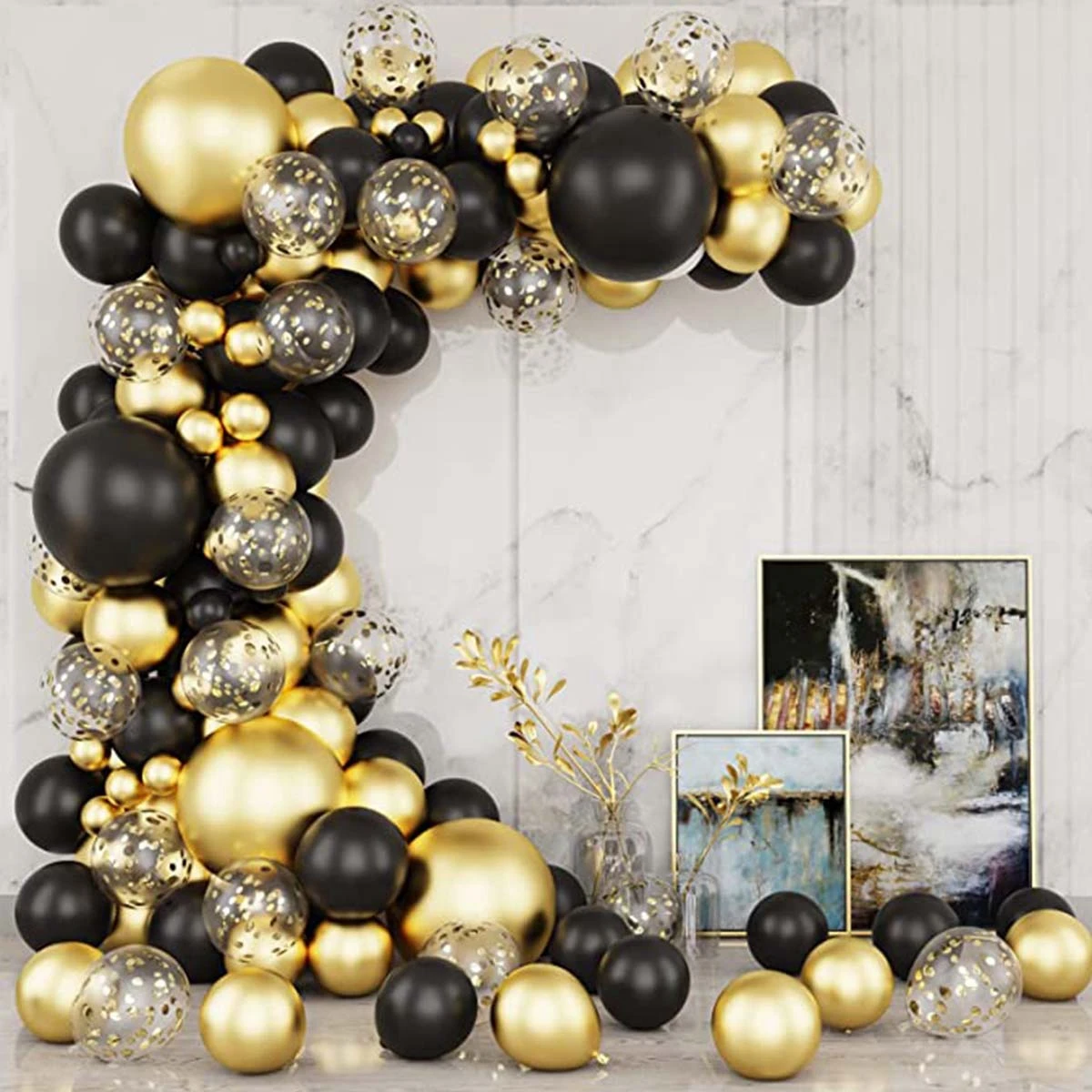 

Black Balloon Garland Arch Kit Metal Latex Balloon Birthday Party Decor Kids Adults Globos Ballon Wedding Anniversary Balloon