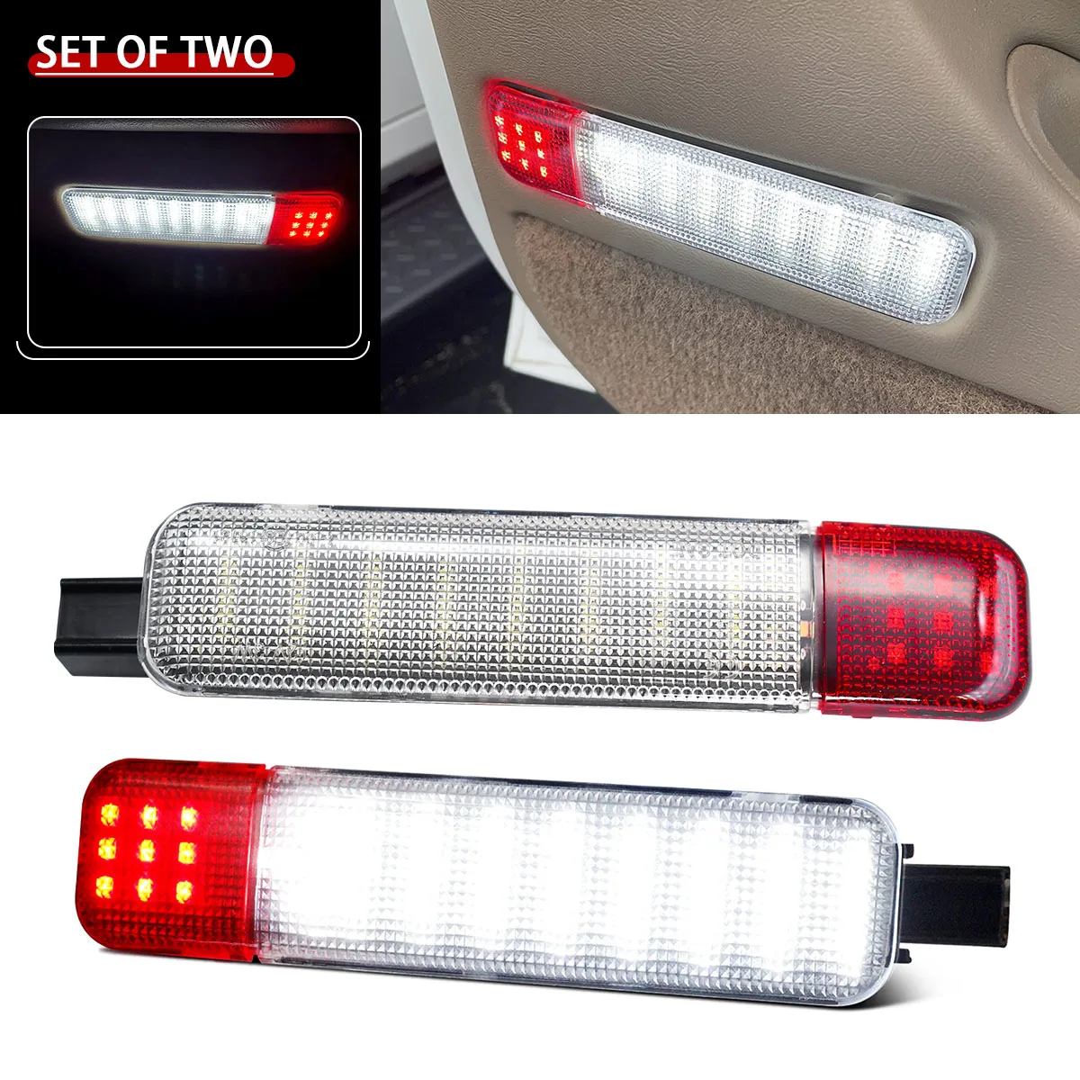 

2Pcs For Chevrolet Escalade Tahoe Suburban Avalanche Silverado GMC Yukon Sierra 1500 Car Door Panel Courtesy LED Light Lamp Luz