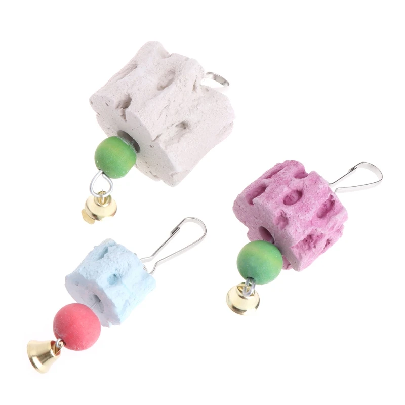 

Bird Calcium Teeth Grinding Chew Treats Toy with Bell for Parrot Lovebird