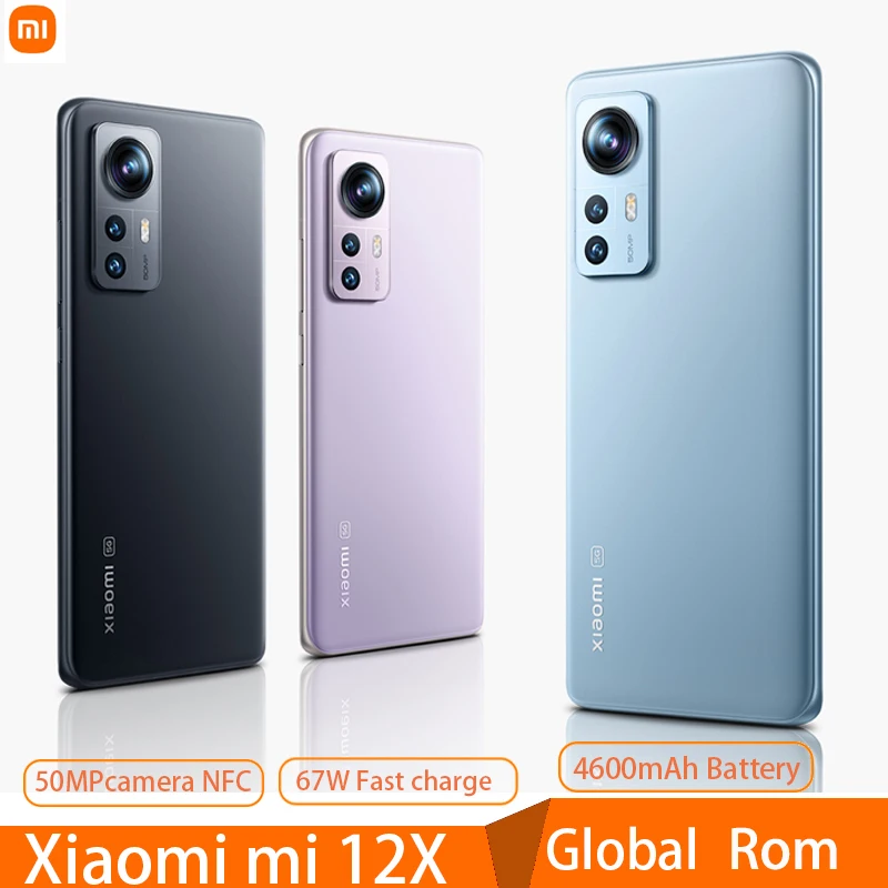 Global Rom Xiaomi Mi 12X 5G Mobile Phone Snapdragon 870 12GB+256GB NFC Smartphone 50MP Camera 67W Fast Charge AMOLED Screen