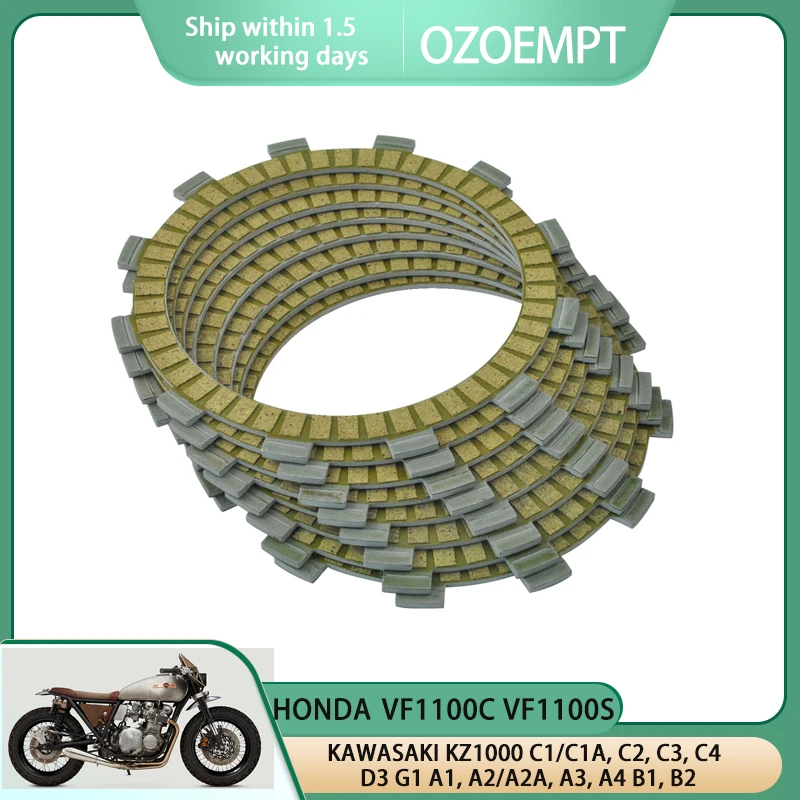 

OZOEMPT Fibrous Clutch plate Apply to HONDA VF1100C VF1100S KAWASAKI KZ1000 C1/C1A, C2, C3, C4 D3 G1 A1, A2/A2A, A3, A4 B1, B2