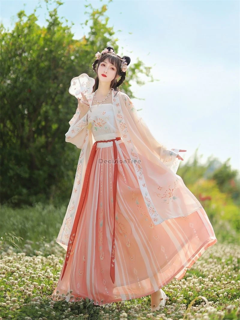 2024 sweet gentle fairy gradient dress chinese style song made exquisite embroidery hanfu dainty ancient dance