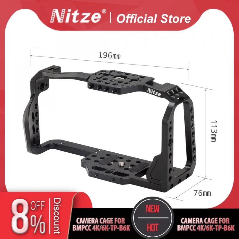 

NITZE CAMERA CAGE FOR BMPCC 4K/6K - TP-B6K