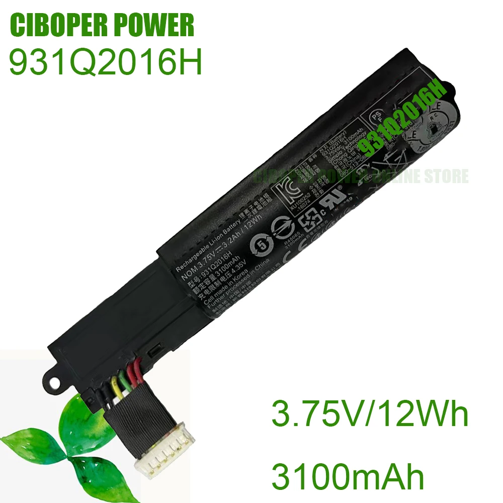 CP настоящая аккумуляторная батарея для ноутбука 931Q2016H 3,75 в 12 Втч/3100 мАч для замены аккумулятора 1ICR19/65 931Q2016H