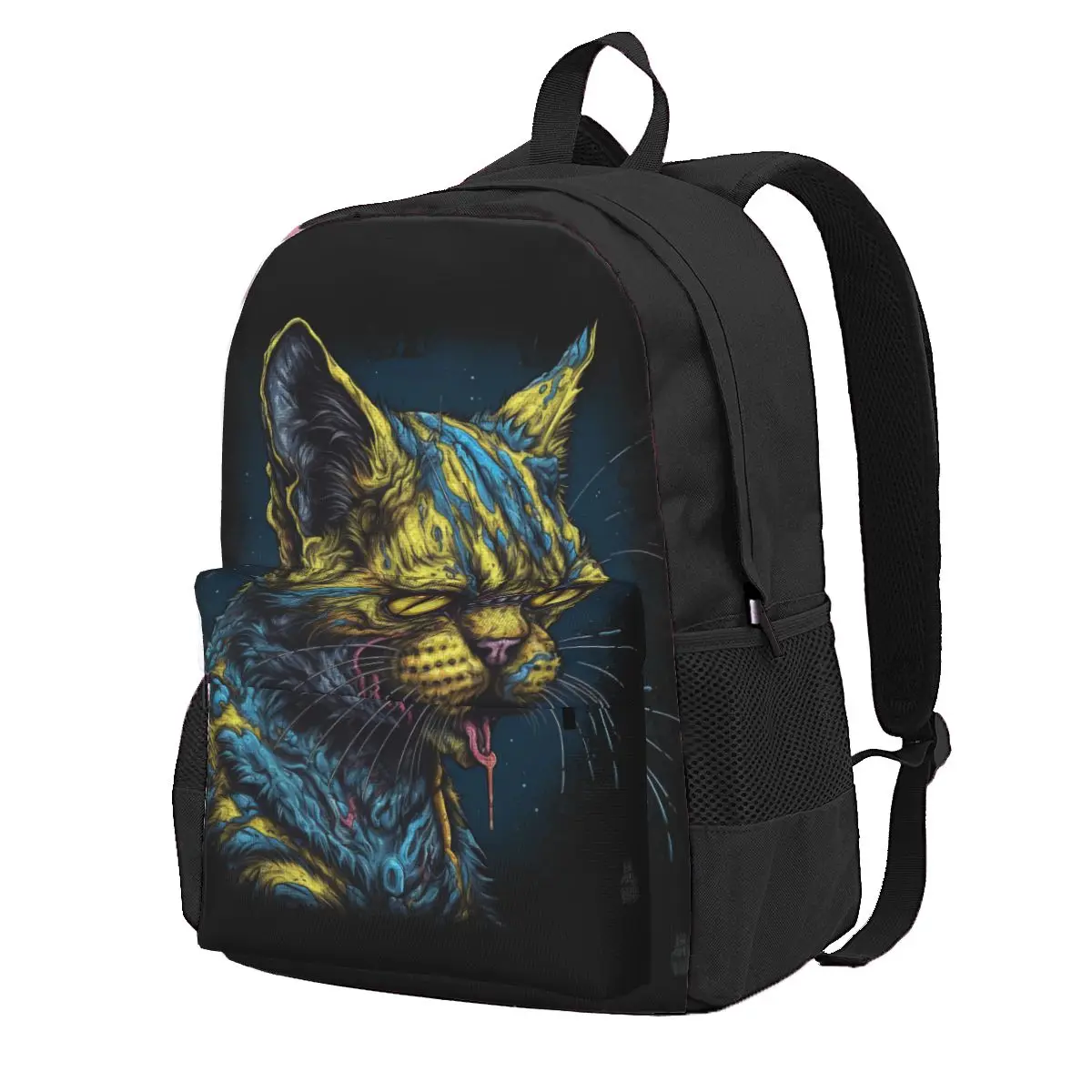 

Cat Backpack Zombie Portraits Outdoor Backpacks Student Cool High School Bags Design Durable Rucksack