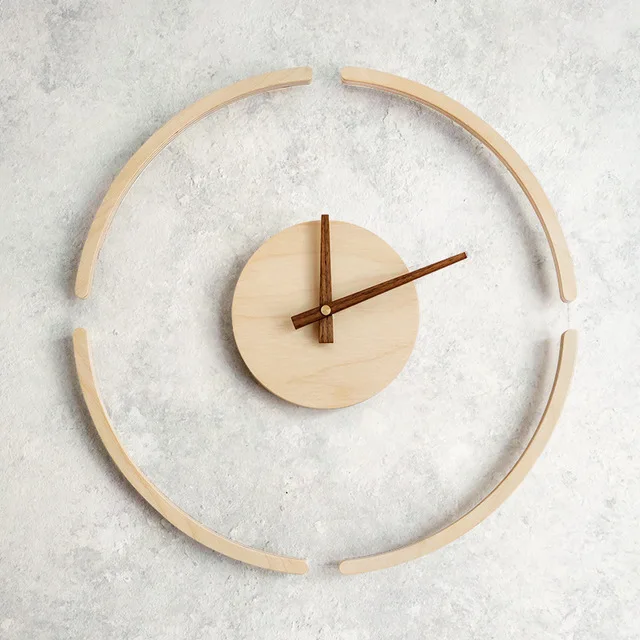 

Стеклянные Настенные часы на батарейках в скандинавском стиле, круглые деревянные минималистичные настенные часы для офиса, спальни, Wanduhr, дизайн интерьера YY50WC