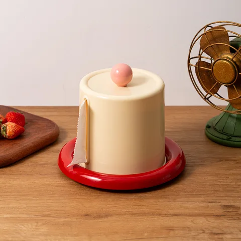 Creamy Style Tissue Box Holder Creative Roll Paper Dispenser for Living Room Coffee Table Desktop Bathroom Storage Organizer