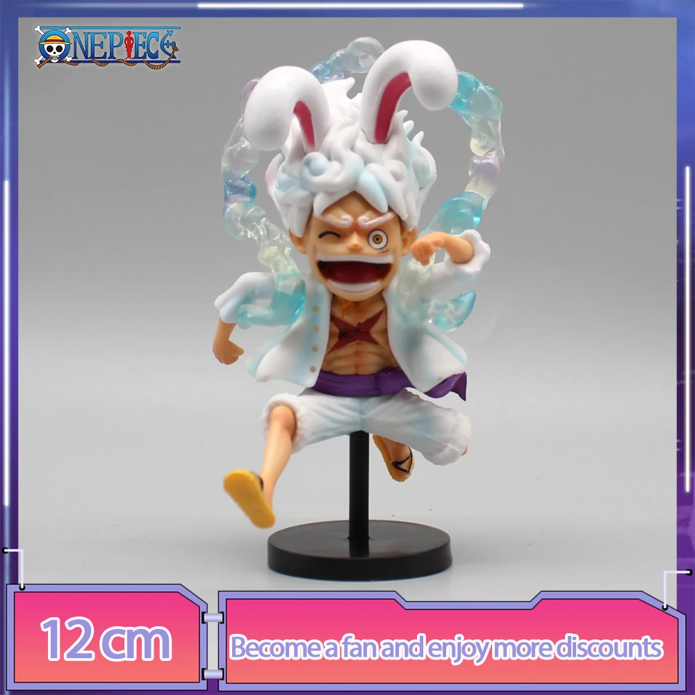 

12cm One Piece Figure Nika Luffy Anime Figures Rabbit Luffy Statue Figurine Gk Q Version Model Doll Colletion Christmas Toys