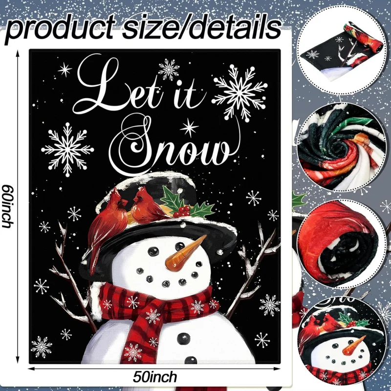 Рождественское одеяло в виде снежинки Boye черное красное Bishop Bird зимний фермерский