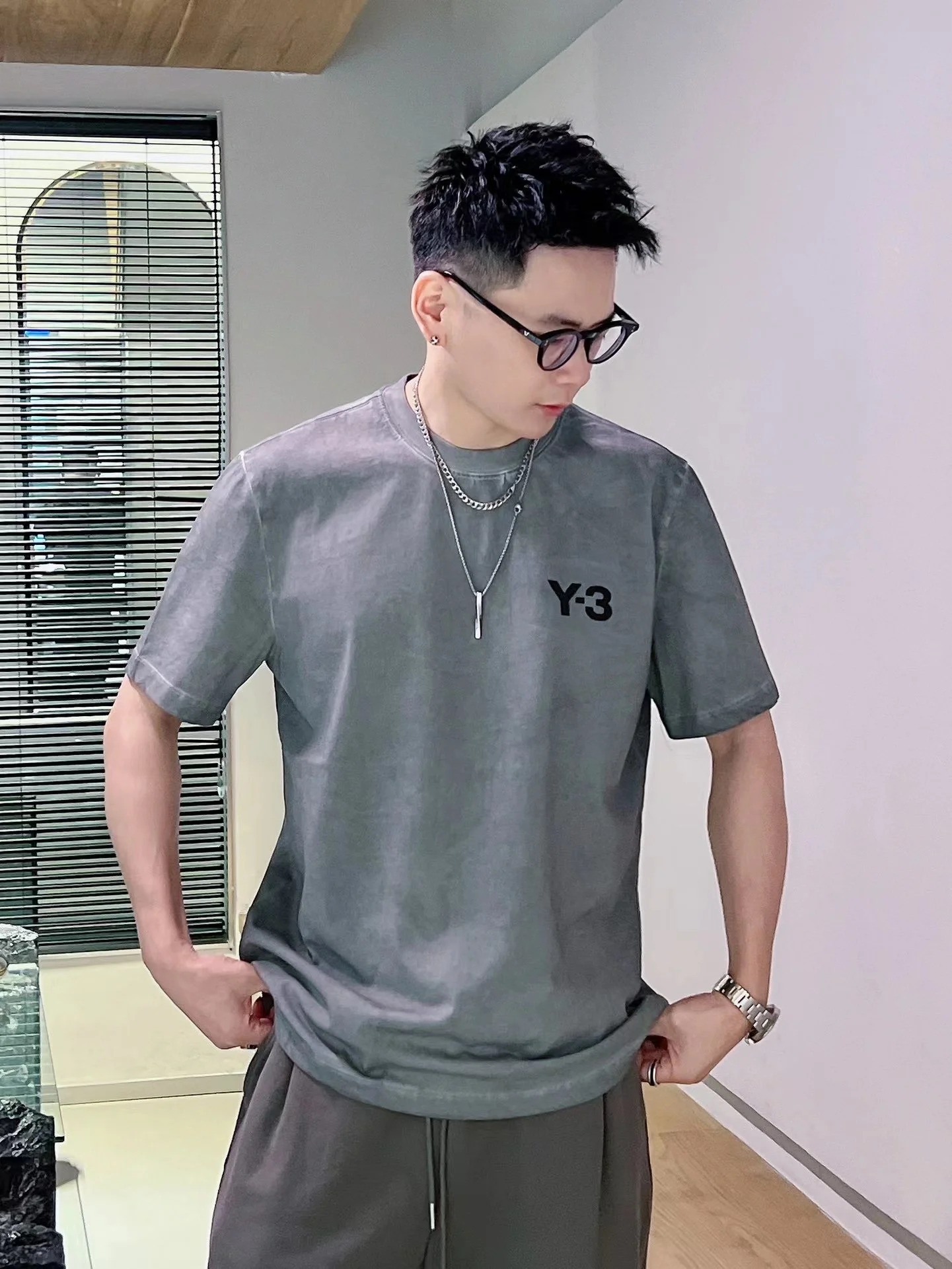 

Yohji Yamamoto Y3 Tshirts Summer New Fashion Brand Pure Cotton Printed Loose Round Neck Short Sleeve Causal Men T-shirt