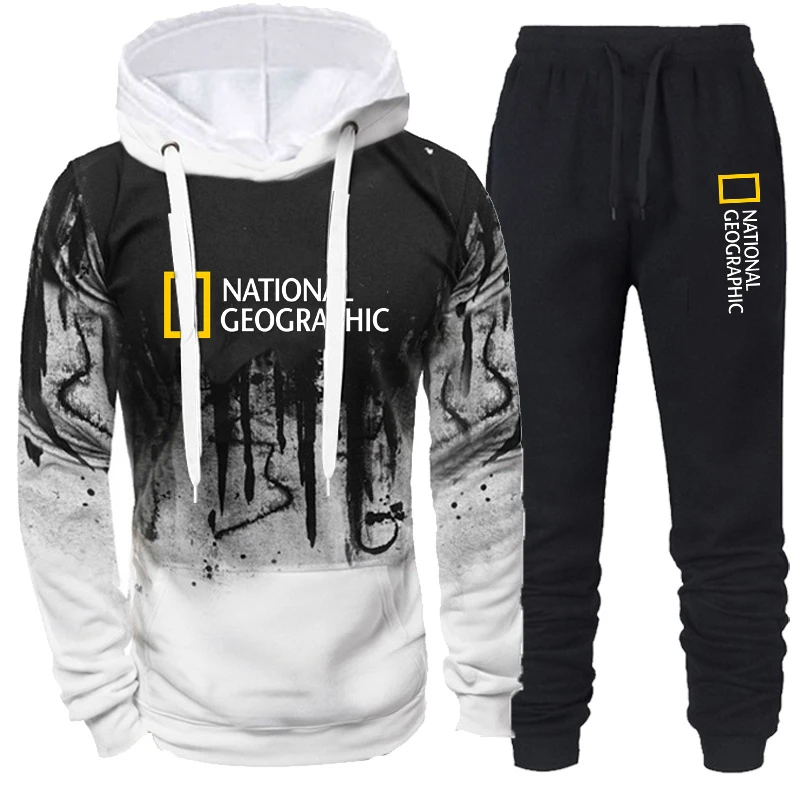 Мужской повседневный спортивный костюм с толстовкой и брюками - купить по