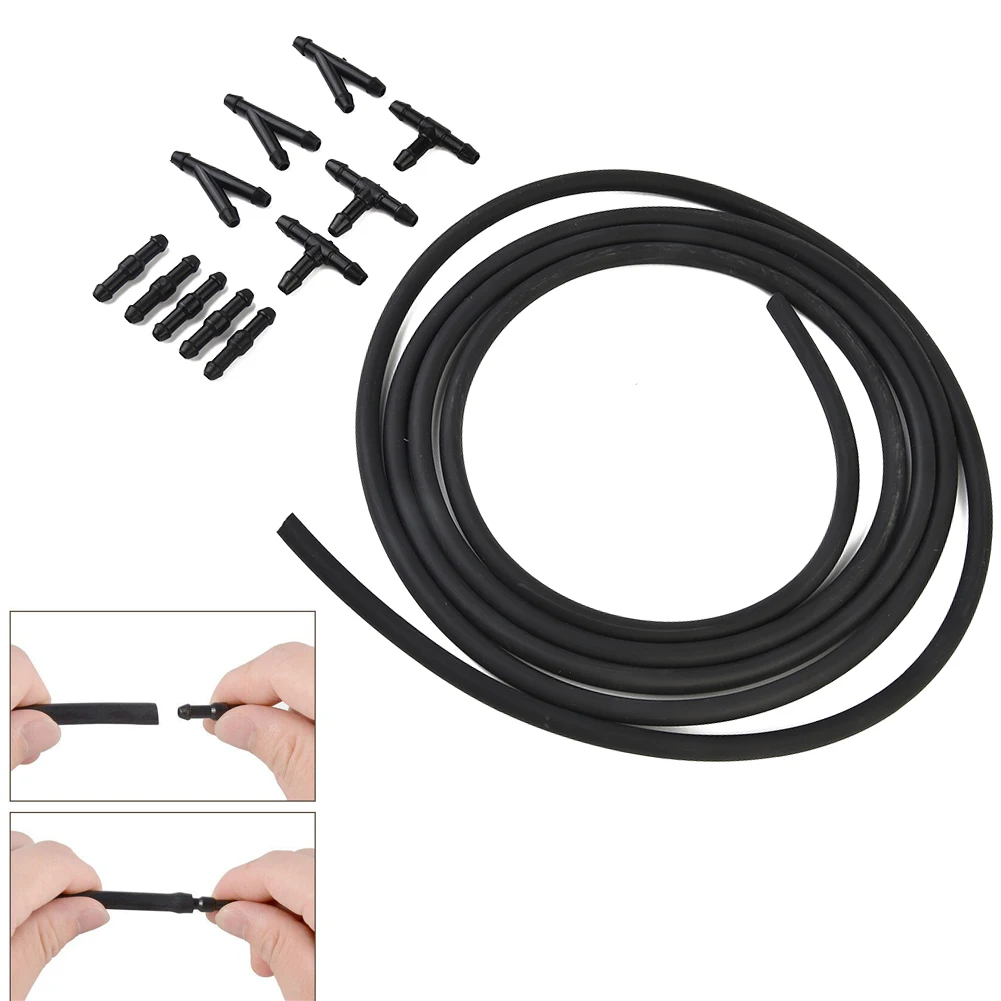 

1set 2meter Car Indshield Washer Hose With I/Y/T-tube Diverter Connector Rubber Plastic Car External Wiper Replace Accessories